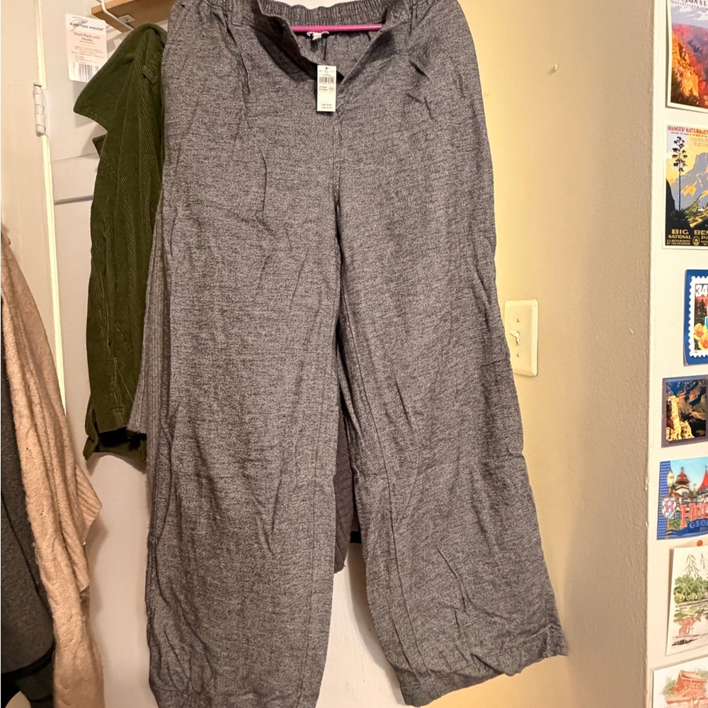 Aerie Charcoal Wide-Leg Pants